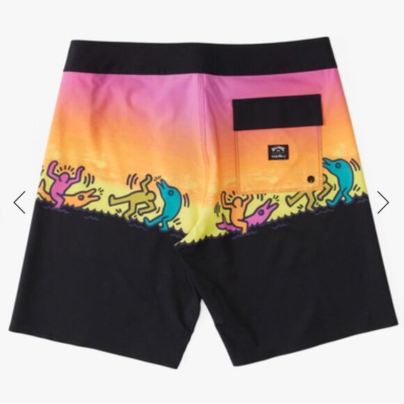Billabong NWT Keith Haring Dolphin Dance Airlite Performance Boardshorts! - Picture 4 of 10